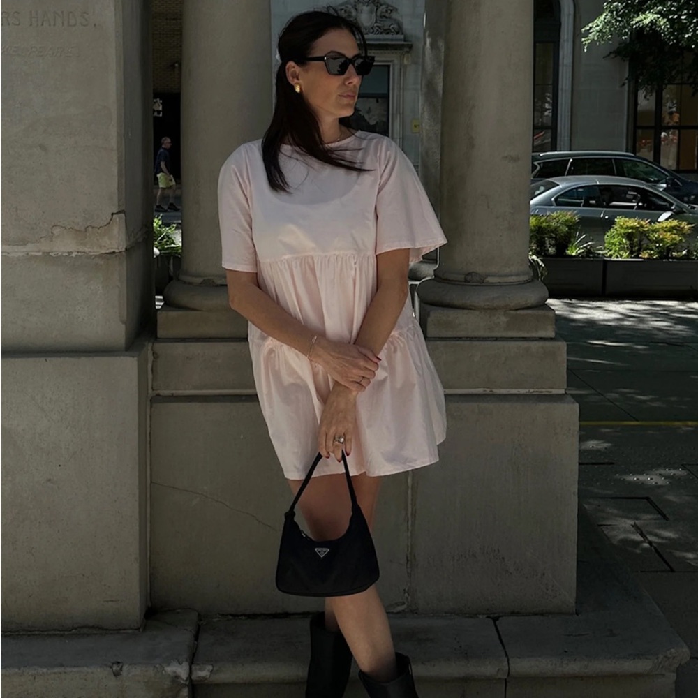NWT Brunette the label | Cotton Poplin tiered dress | Bellini
